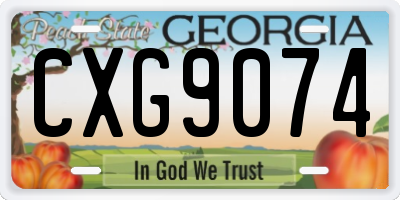 GA license plate CXG9074