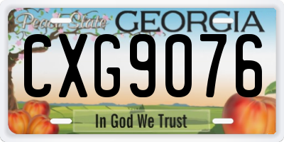 GA license plate CXG9076