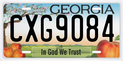 GA license plate CXG9084