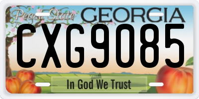 GA license plate CXG9085