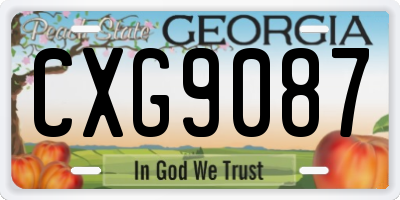 GA license plate CXG9087
