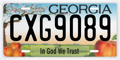 GA license plate CXG9089