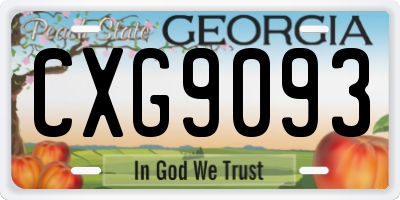 GA license plate CXG9093