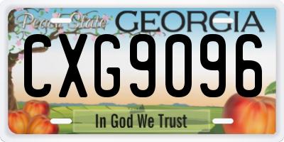 GA license plate CXG9096