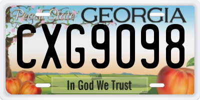 GA license plate CXG9098