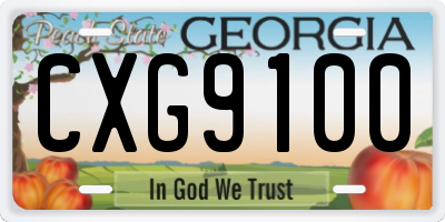 GA license plate CXG9100