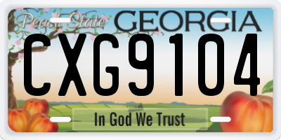 GA license plate CXG9104