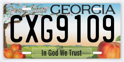 GA license plate CXG9109