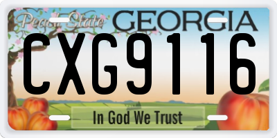 GA license plate CXG9116