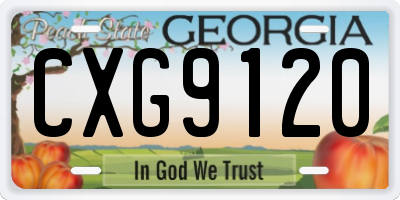 GA license plate CXG9120