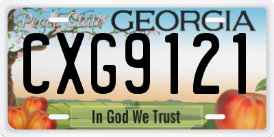 GA license plate CXG9121