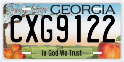 GA license plate CXG9122