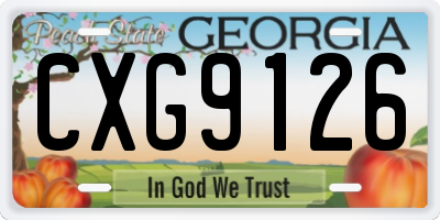 GA license plate CXG9126