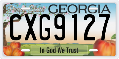 GA license plate CXG9127