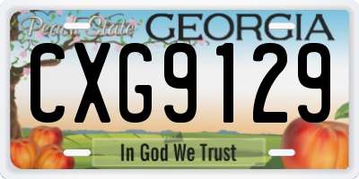 GA license plate CXG9129