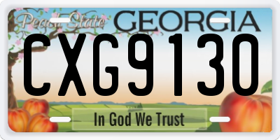 GA license plate CXG9130