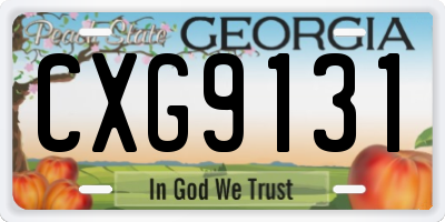 GA license plate CXG9131