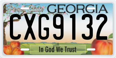 GA license plate CXG9132