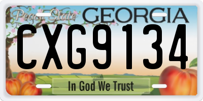 GA license plate CXG9134