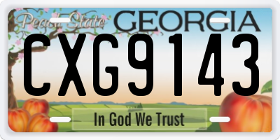 GA license plate CXG9143