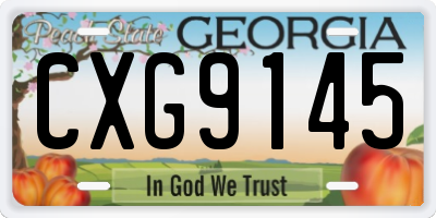 GA license plate CXG9145