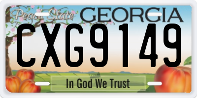 GA license plate CXG9149
