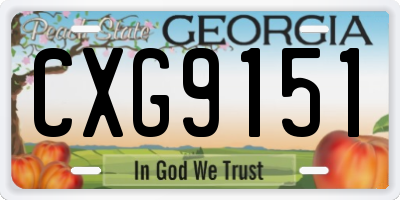 GA license plate CXG9151