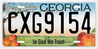 GA license plate CXG9154