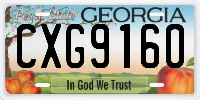 GA license plate CXG9160