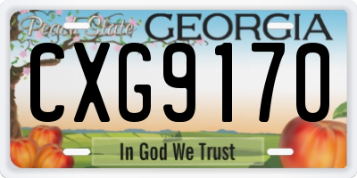 GA license plate CXG9170
