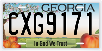 GA license plate CXG9171