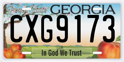 GA license plate CXG9173