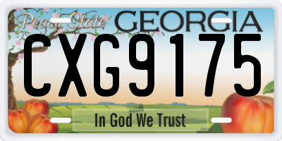 GA license plate CXG9175
