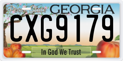 GA license plate CXG9179