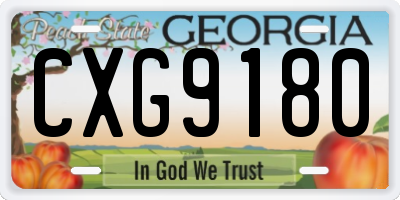 GA license plate CXG9180