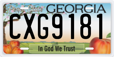 GA license plate CXG9181