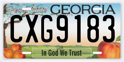 GA license plate CXG9183