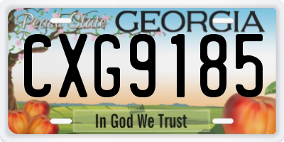 GA license plate CXG9185