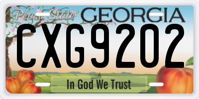 GA license plate CXG9202