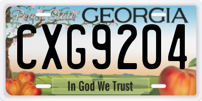 GA license plate CXG9204