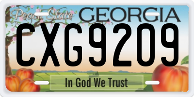 GA license plate CXG9209