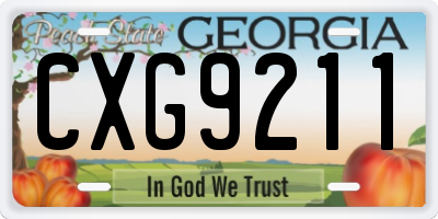 GA license plate CXG9211