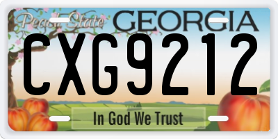 GA license plate CXG9212