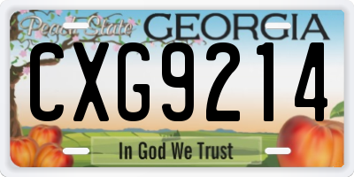 GA license plate CXG9214