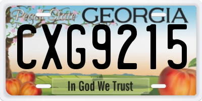 GA license plate CXG9215