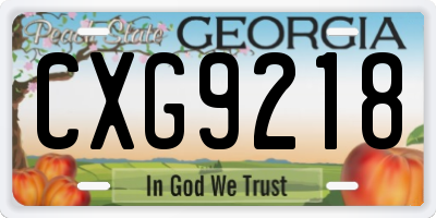 GA license plate CXG9218