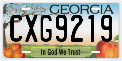 GA license plate CXG9219