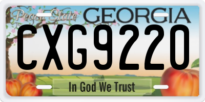 GA license plate CXG9220