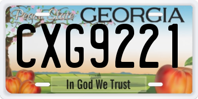GA license plate CXG9221