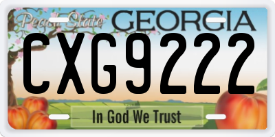 GA license plate CXG9222